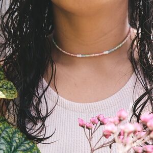 Rainbow Pastel Beaded Necklace